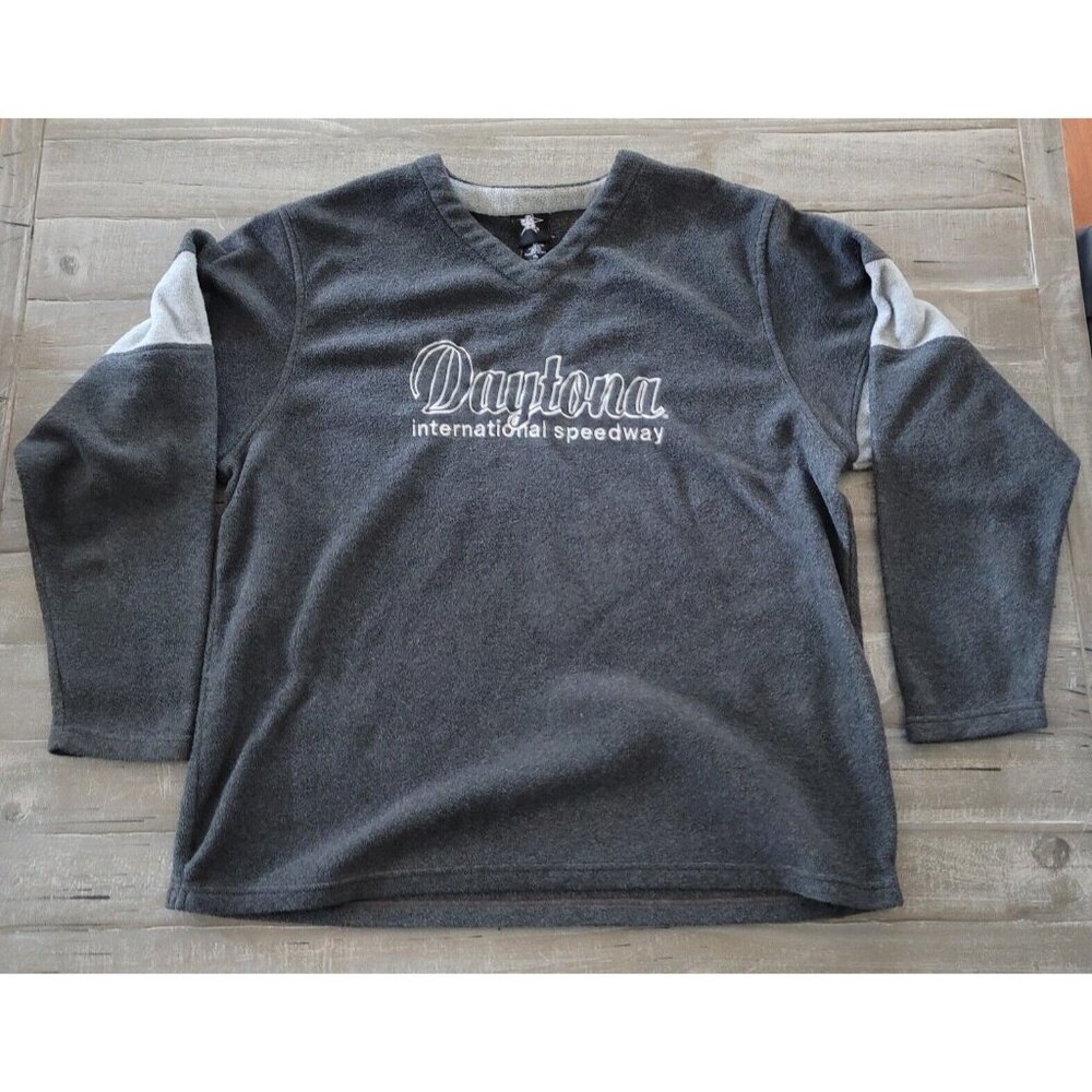 Daytona International Speedway Men's‎ Sweatshirt XL Gray Racing Fleece Nascar